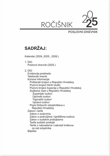 Odvjetnički ročišnik/Poslovni dnevnik jednogodišnji 2025.